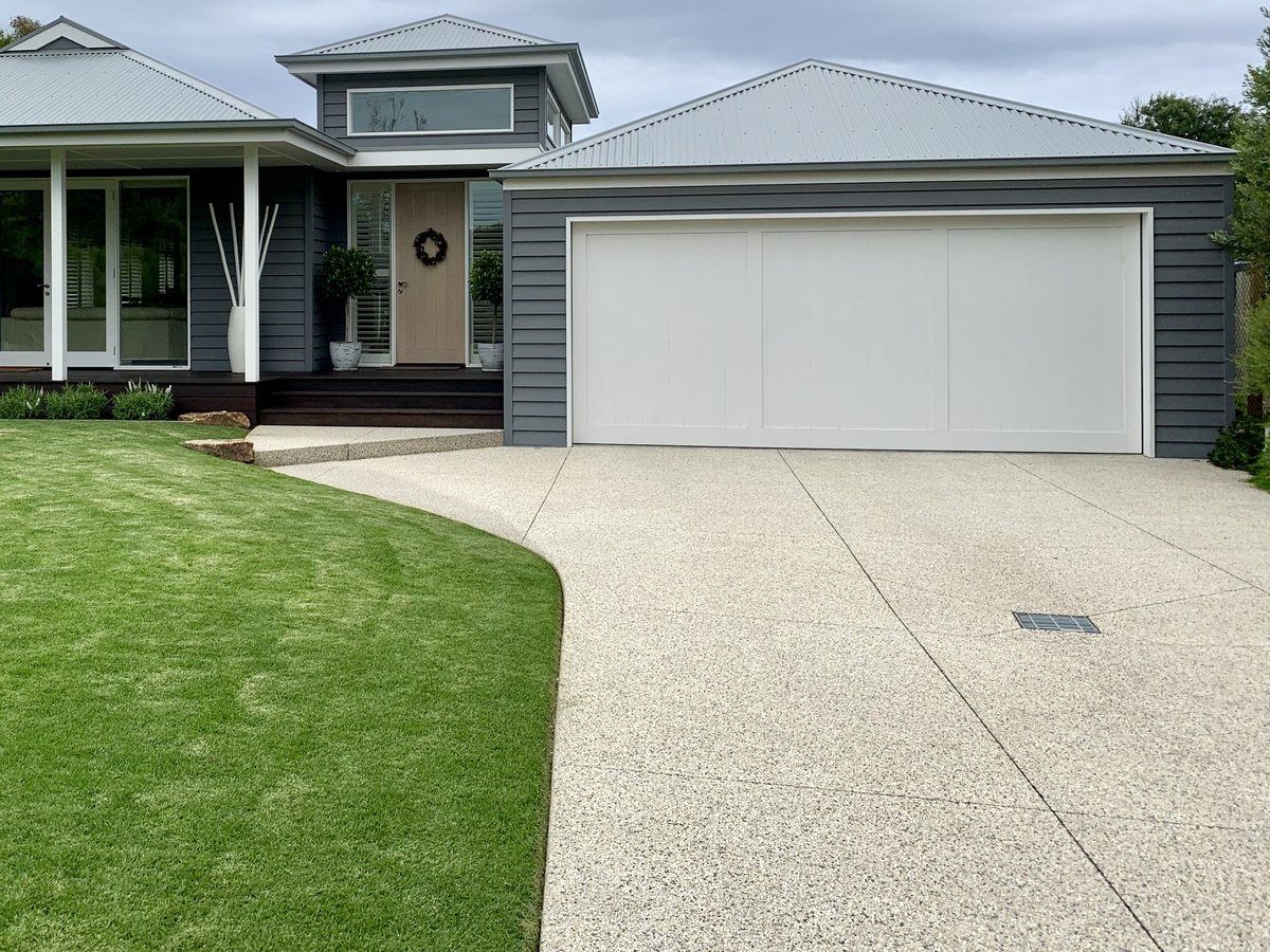 Double garage driveway after cleaning